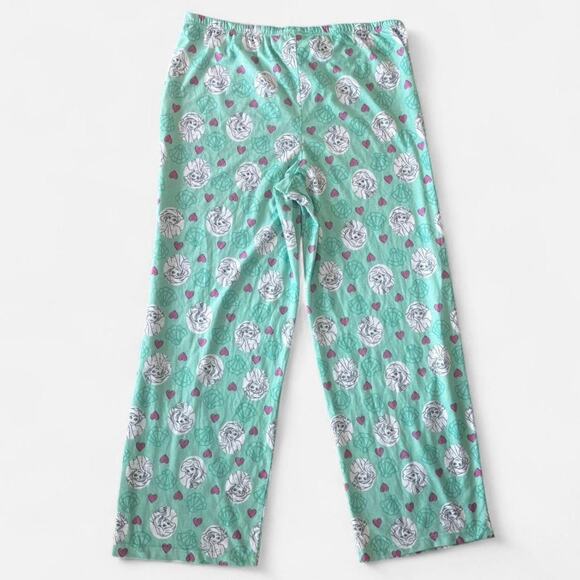 Disney Little Mermaid  Ariel Green and Pink Drawstring Pajama Pants Size L - Picture 3 of 6